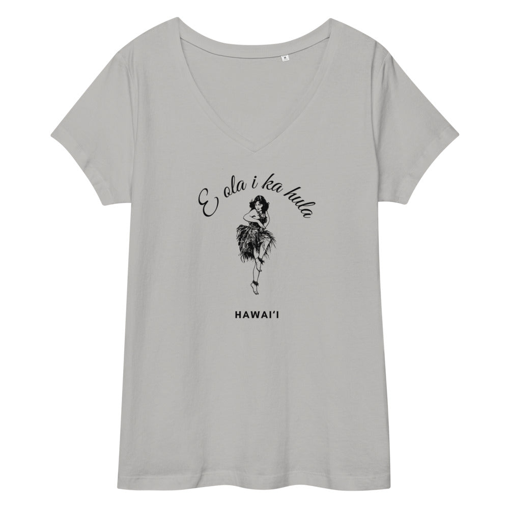 【E ola i ka hula】リラックスオーガニックVネックTシャツ(半袖)【送料無料・税込価格】