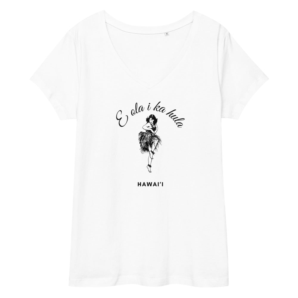 【E ola i ka hula】リラックスオーガニックVネックTシャツ(半袖)【送料無料・税込価格】
