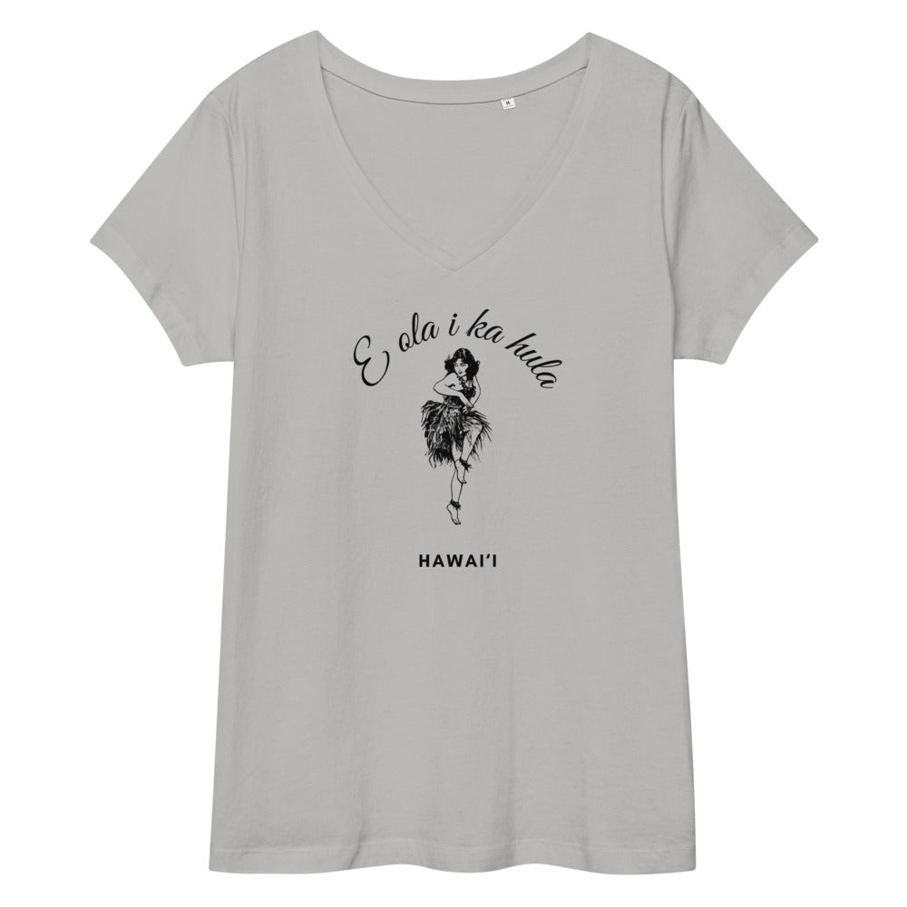 【E ola i ka hula】リラックスオーガニックVネックTシャツ（半袖）【送料無料・税込価格】